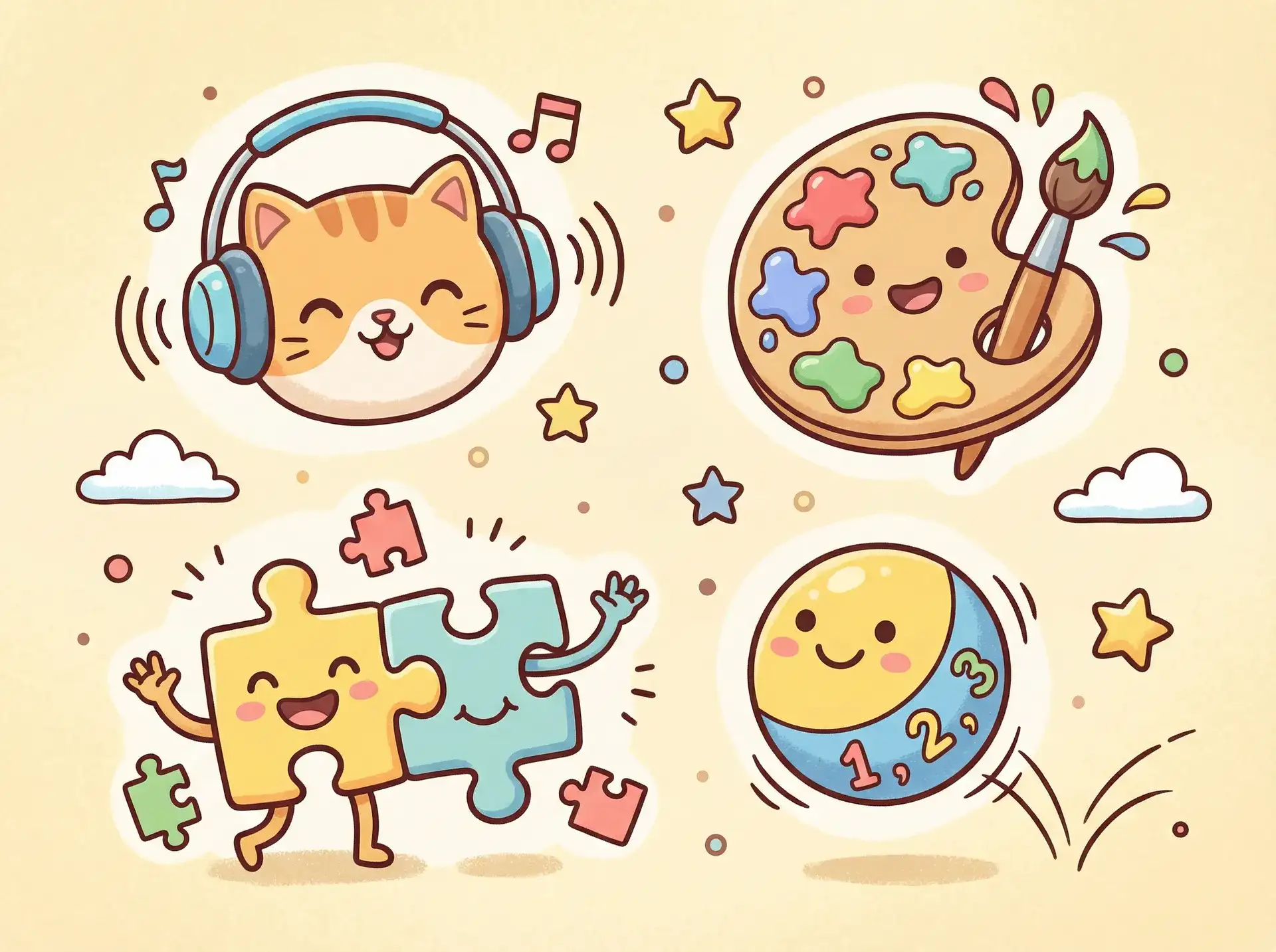小朋友的手工作品 - 三及电影 益智创作